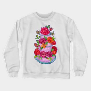 Frenchy's Floral Cake for a Preppy Party Crewneck Sweatshirt